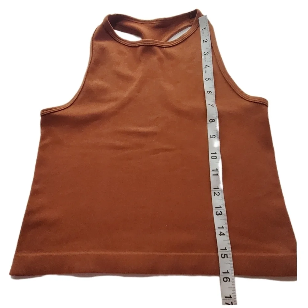 FREE PEOPLE 'Intimately' Nutmeg Brown Racerback Sleeveless Crop Top Tank XS / SM